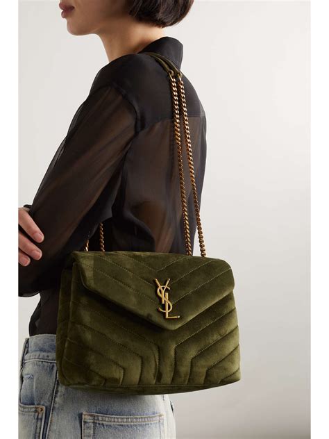 green suede ysl|suede YSL shoulder bag.